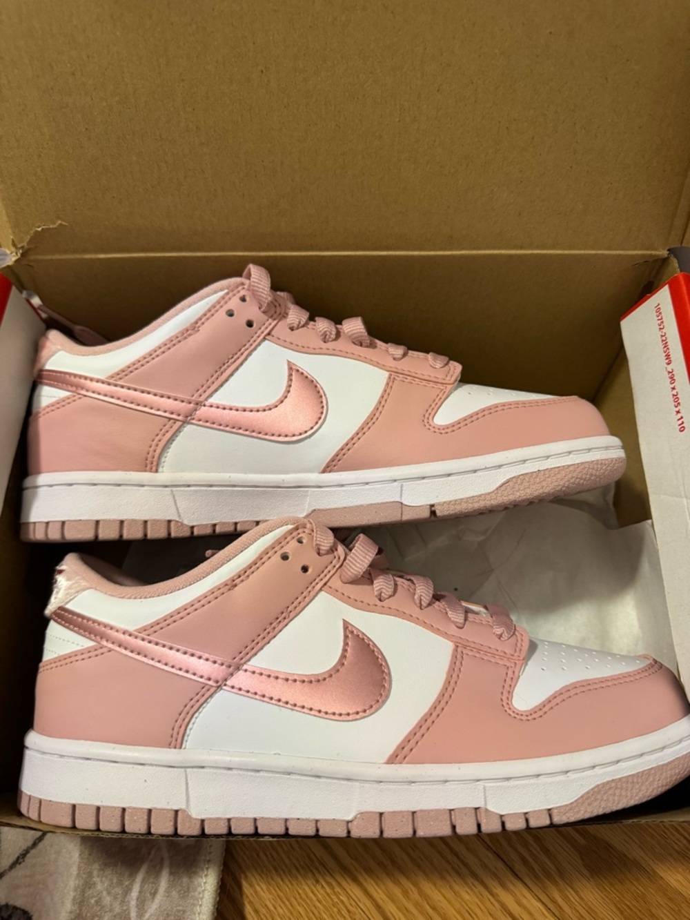 Nike Dunk Low GS Pink Glaze and White Sneakers